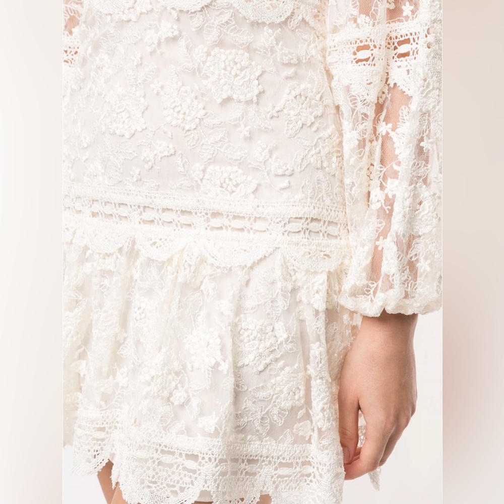 ALEXIS | Preena Lace Mini Dress in Ivory - Picture 9 of 10